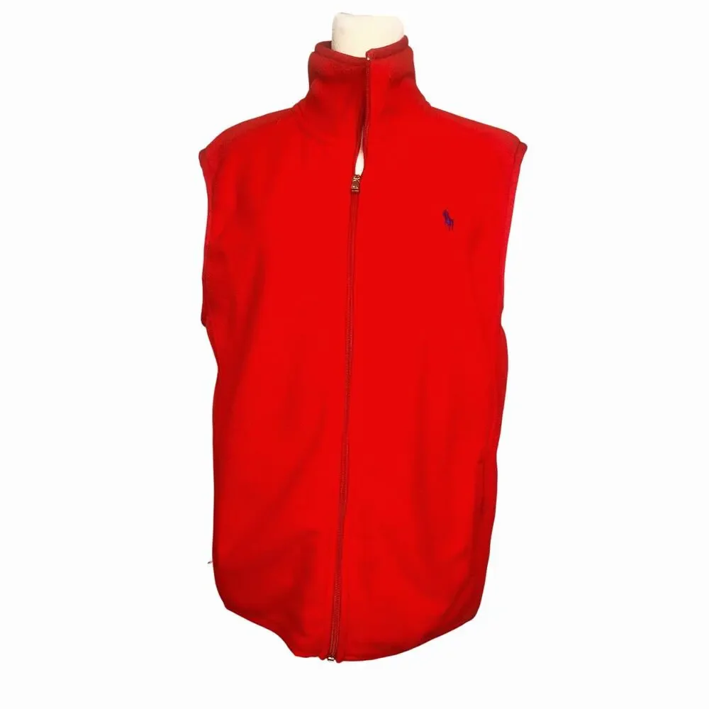 Ralph Lauren Polo Golf Red Zip Vest Large